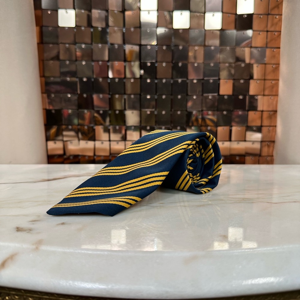 Vintage Pegasus Blue and Yellow Striped Necktie